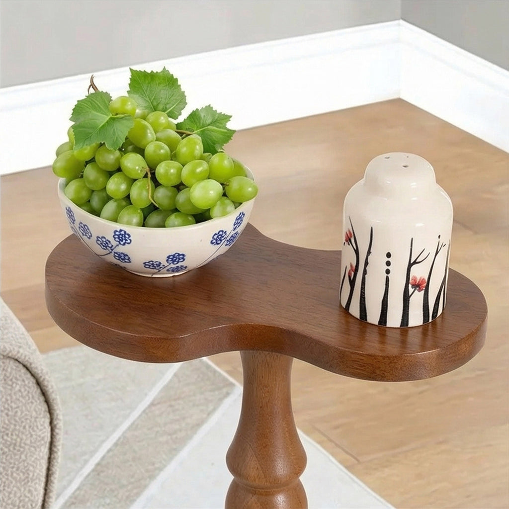 Handcrafted Wooden Pedestal Table