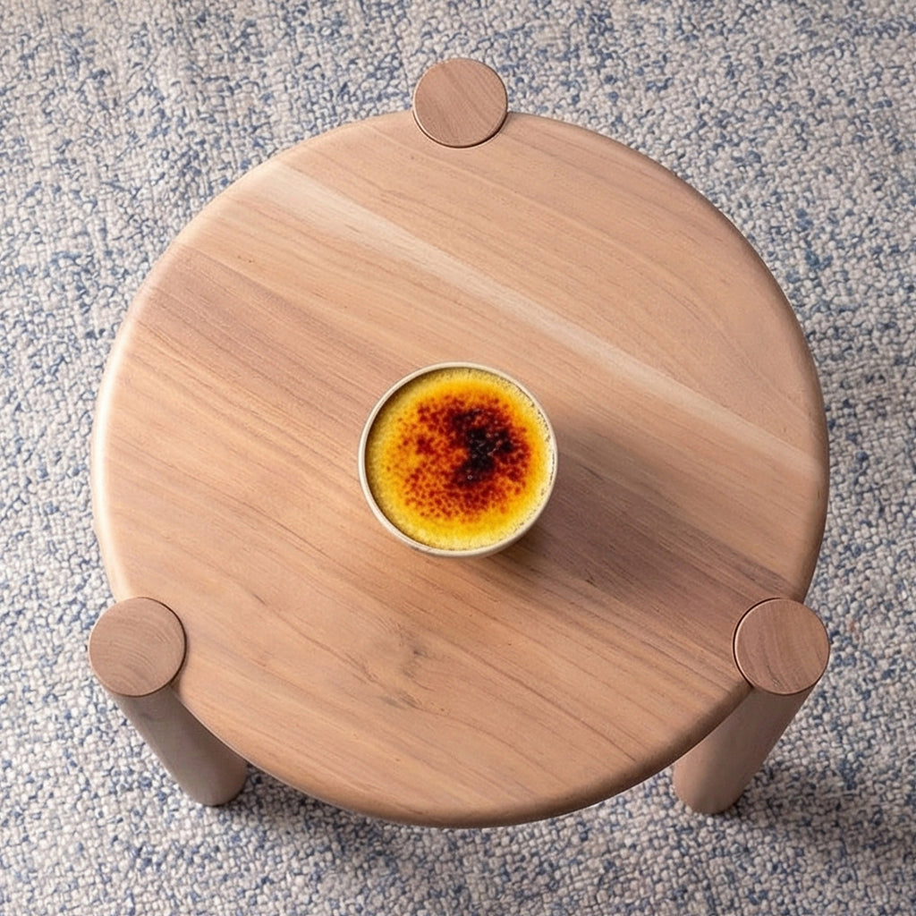 Acacia Wood Round Side Table
