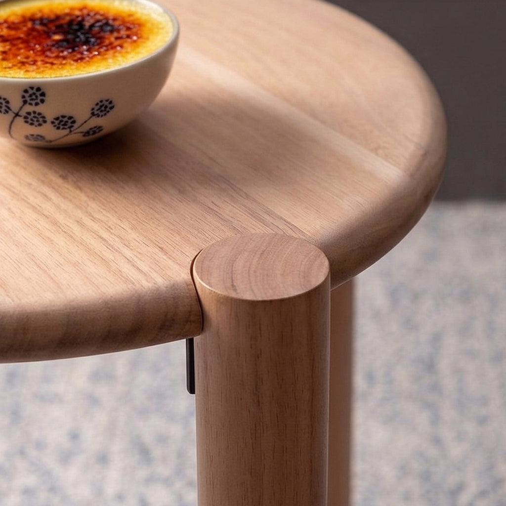 Acacia Wood Round Side Table