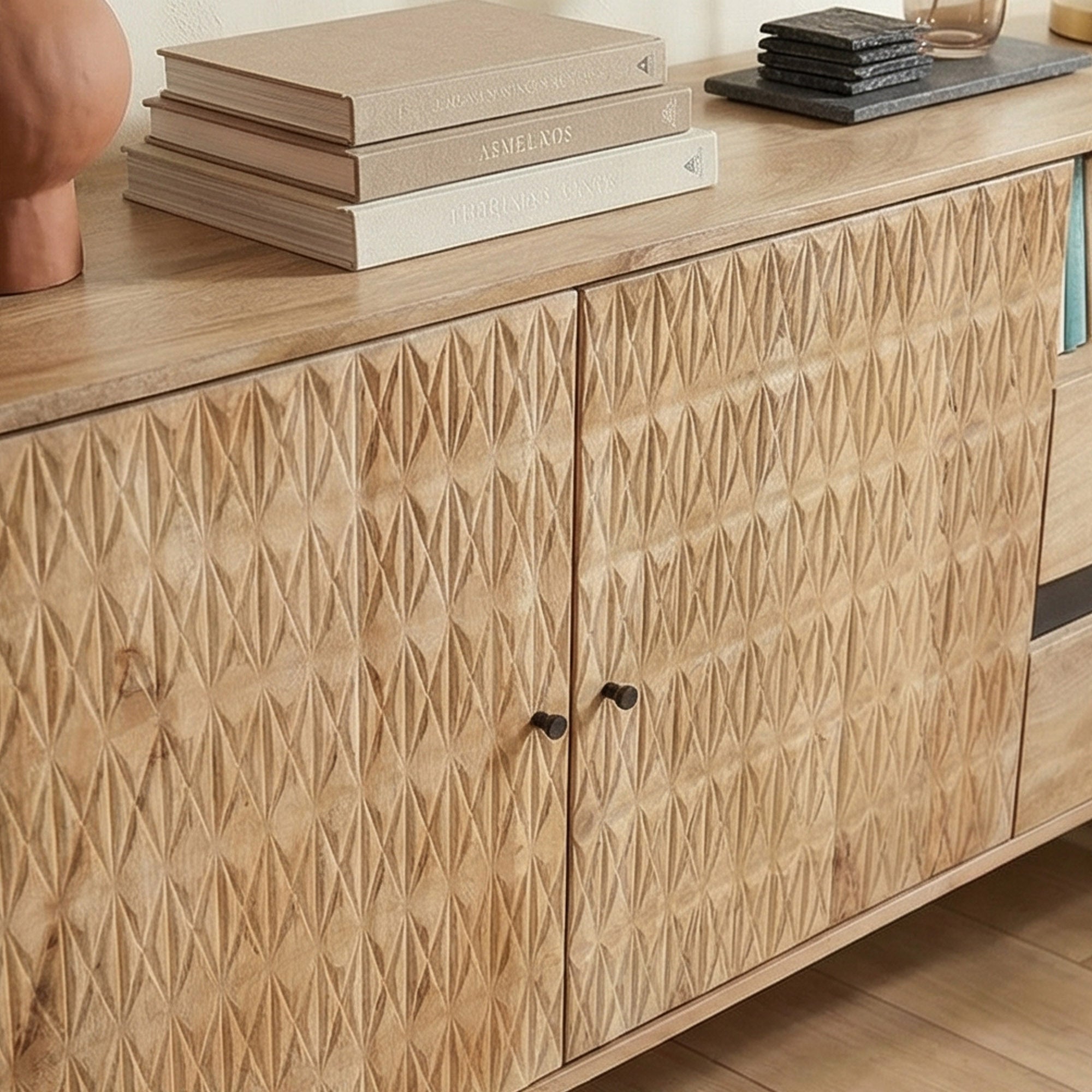 Handcrafted Mango Wood Sideboard
