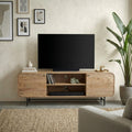 Modern Solid Wood TV Stand with Storage