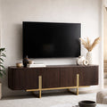Modern Fluted Wood TV Unit