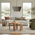 Distressed White Chandelier, Sculptural Dining Room Lighting