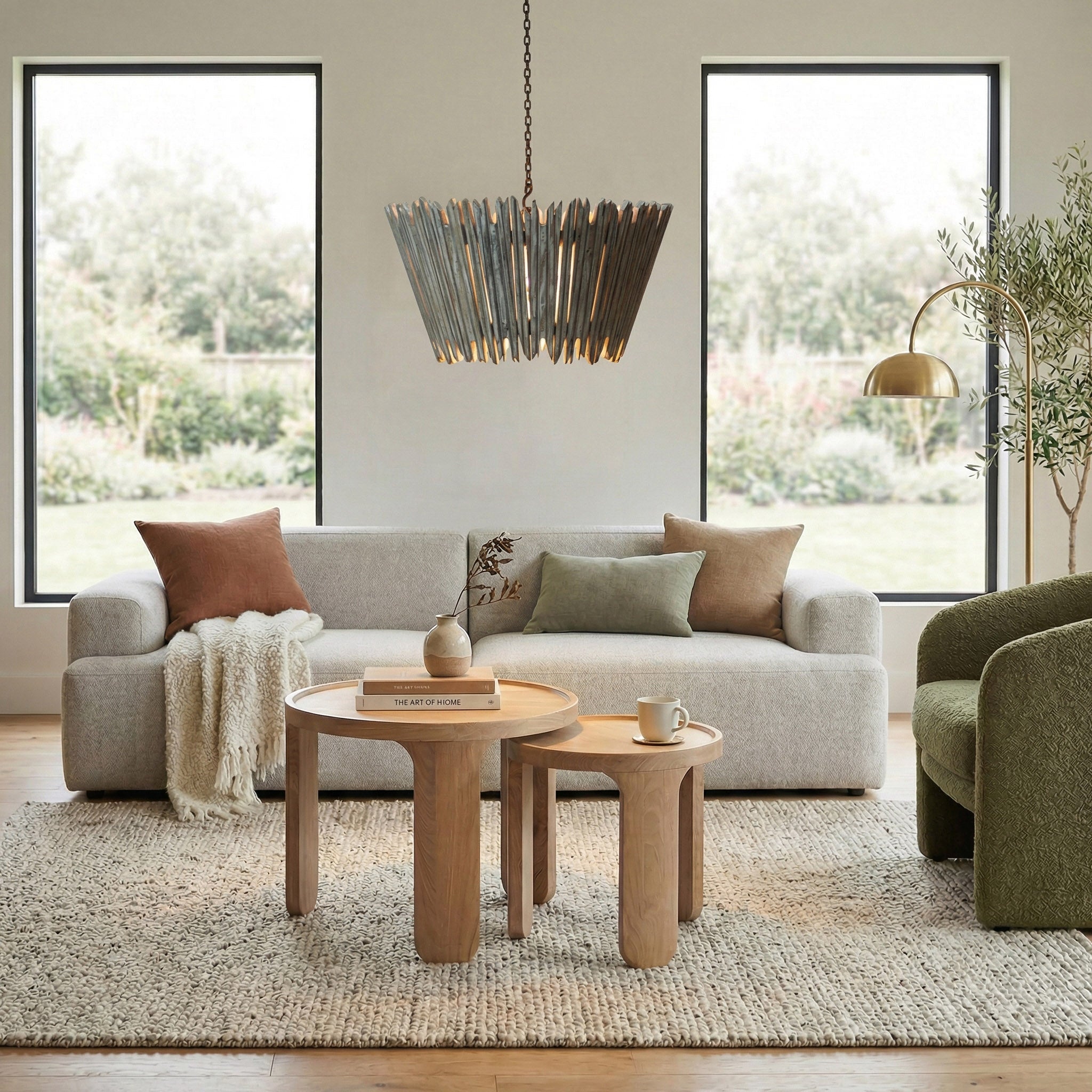 Round Solid Wood Nesting Coffee Tables (Set of 2)