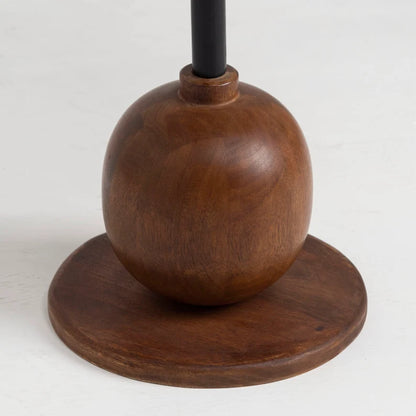 Elegant Wooden Side Table with Spherical Base