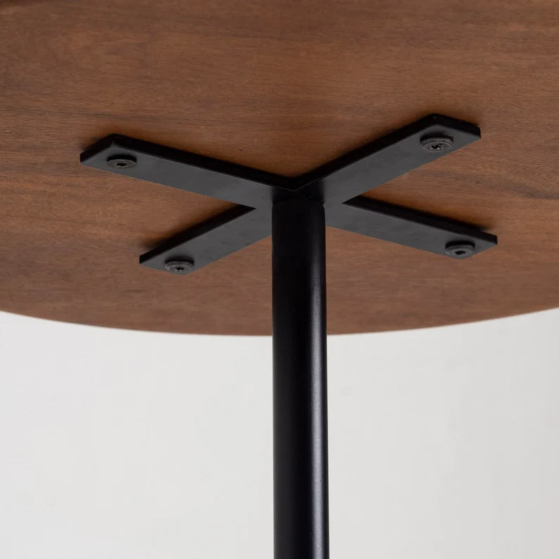 Elegant Wooden Side Table with Spherical Base