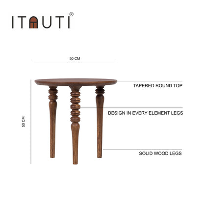 Elegant Wooden Side Table with Carved Legs