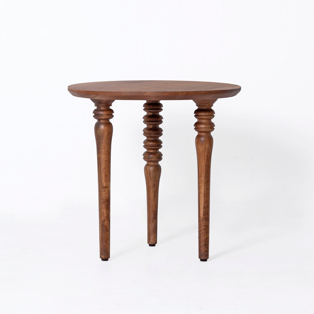 Elegant Wooden Side Table with Carved Legs