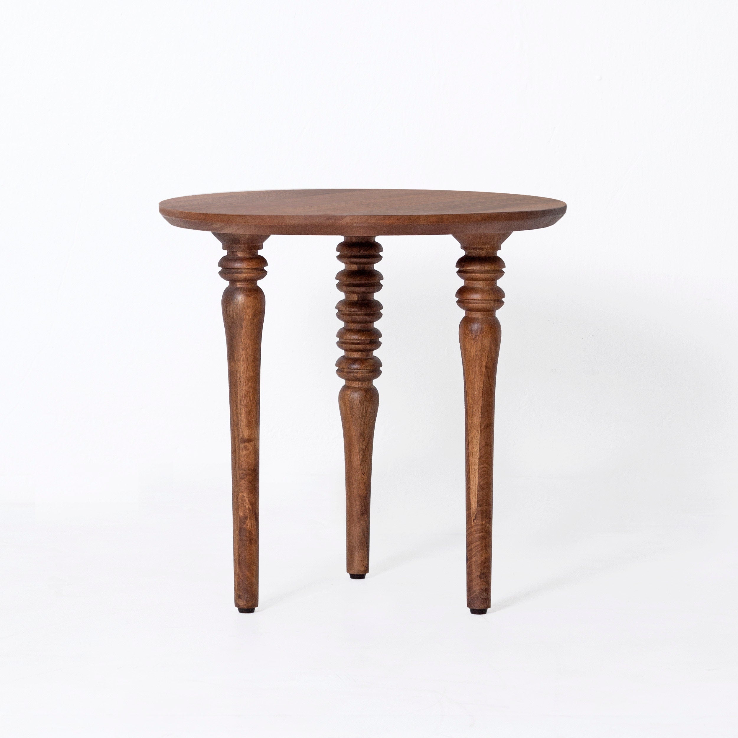 Elegant Wooden Side Table with Carved Legs