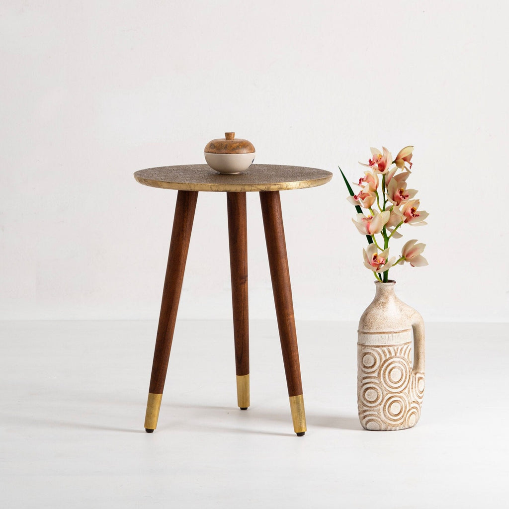 Brass-Copper cladding Side Table