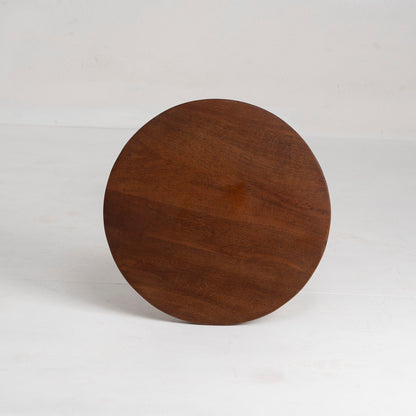 Elegant Wooden Side Table with Spherical Base