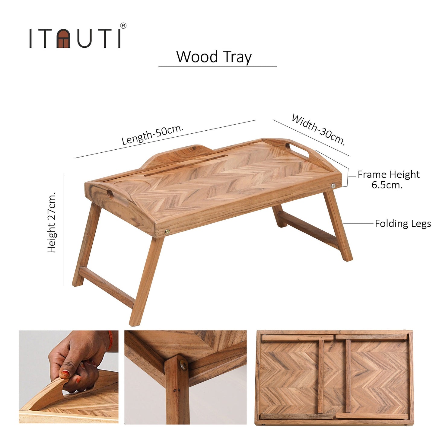 Foldable Wooden Tray Table