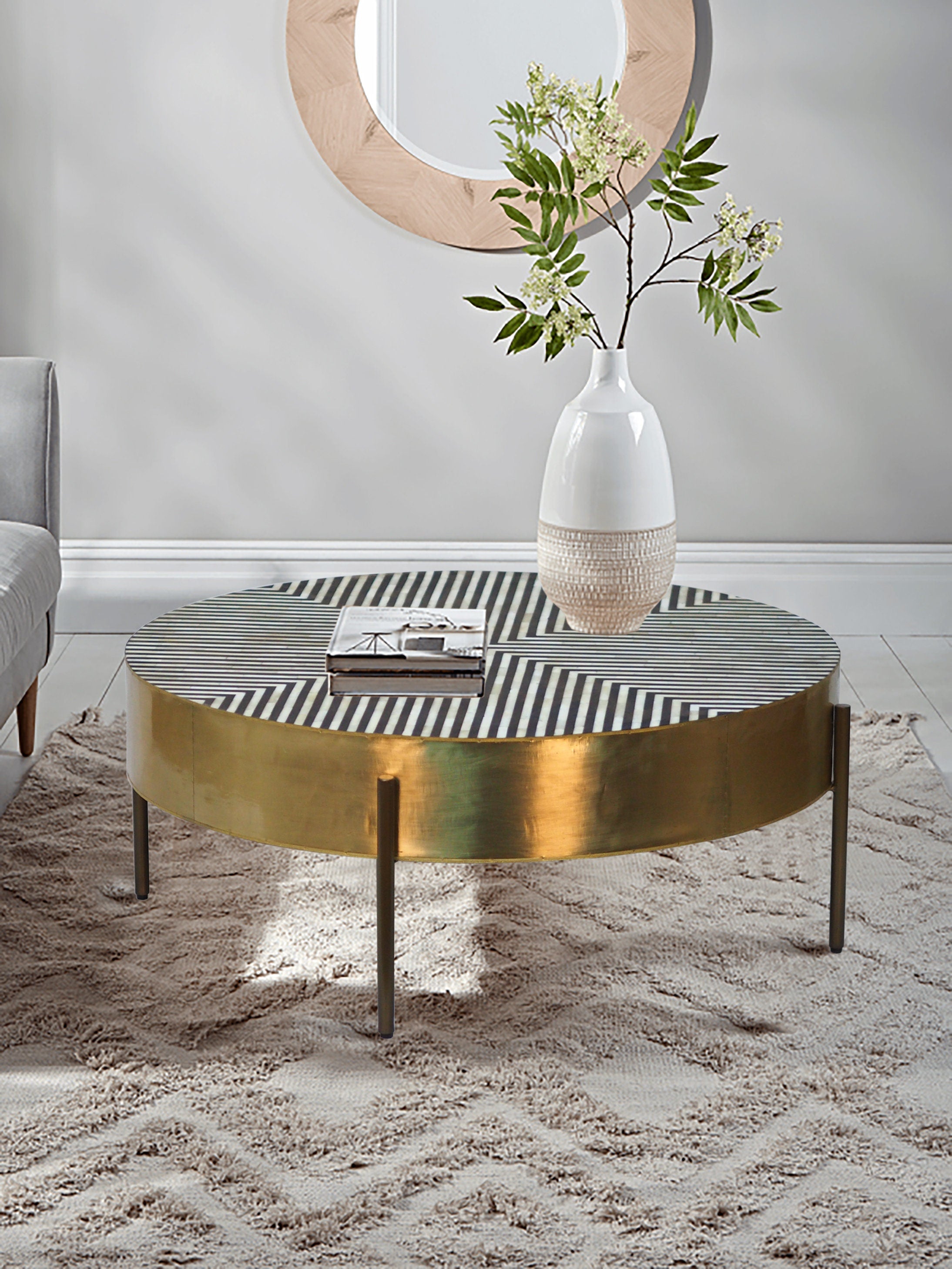 Bone Inlay Coffee Table