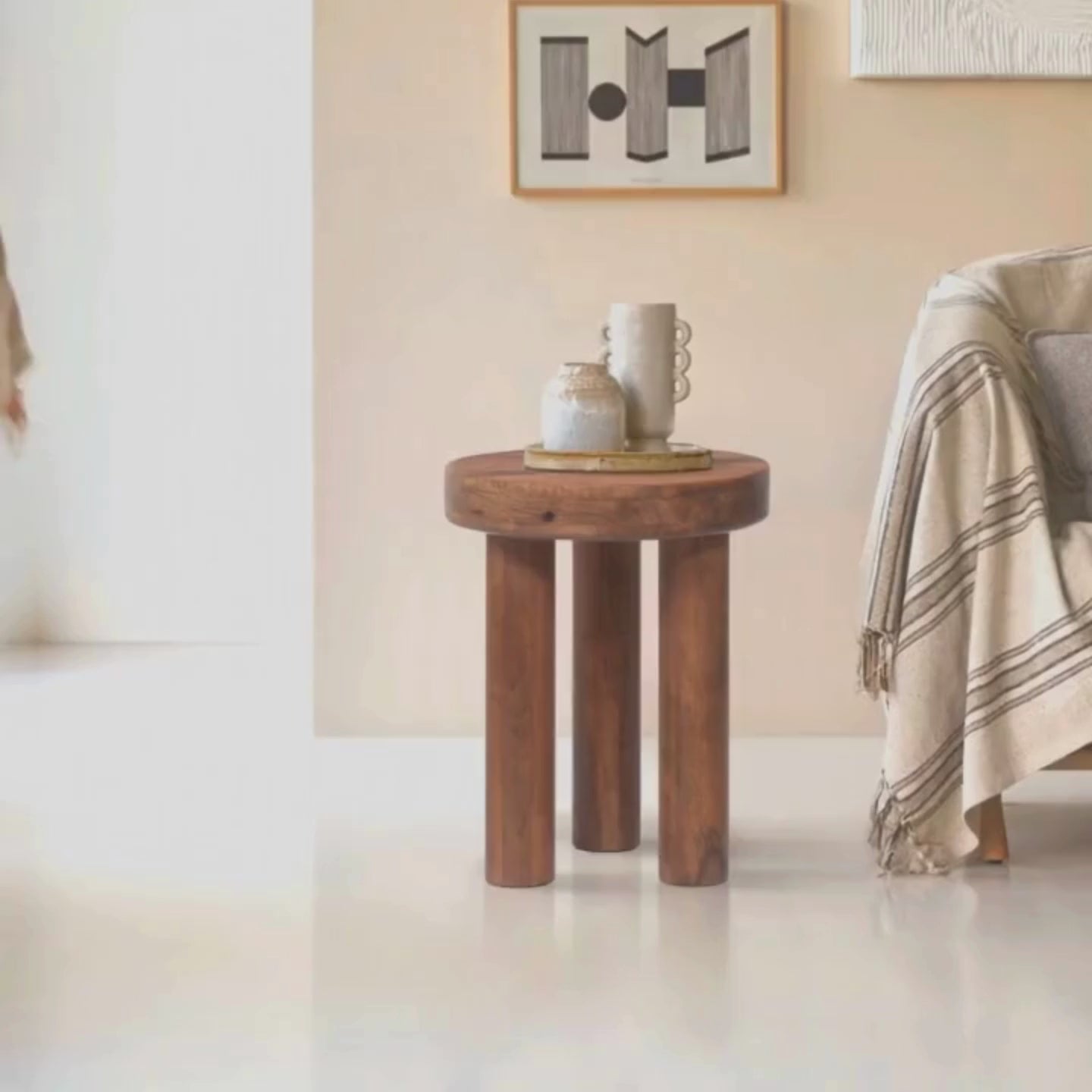 Artisanal Wooden Stool